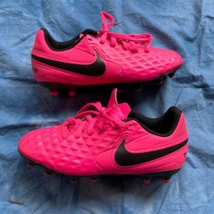 Nike - Tiempo - Girls size 13 - Soccer shoes - Pink and Black